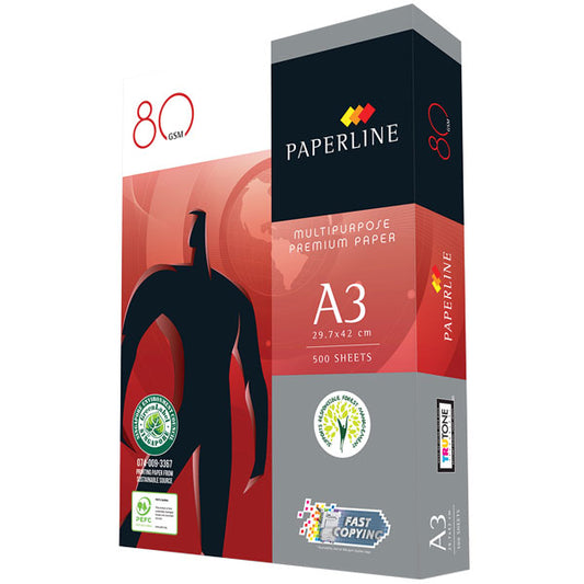 A3 Paperline Copy Paper 80gsm - Box of 3 Reams